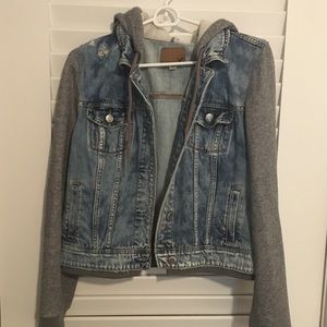 American Eagle hooded jean jacket
